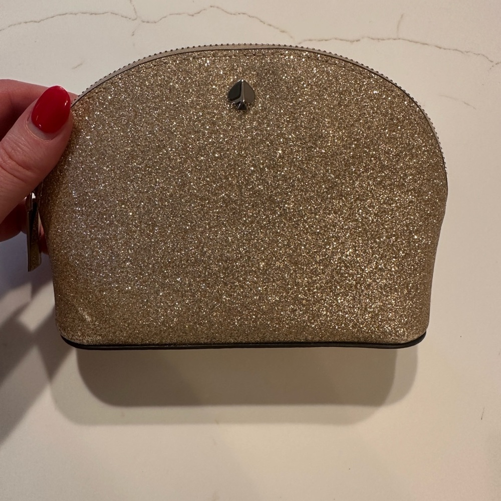 Kate Spade Gold Cosmetic Bag with Shimmer